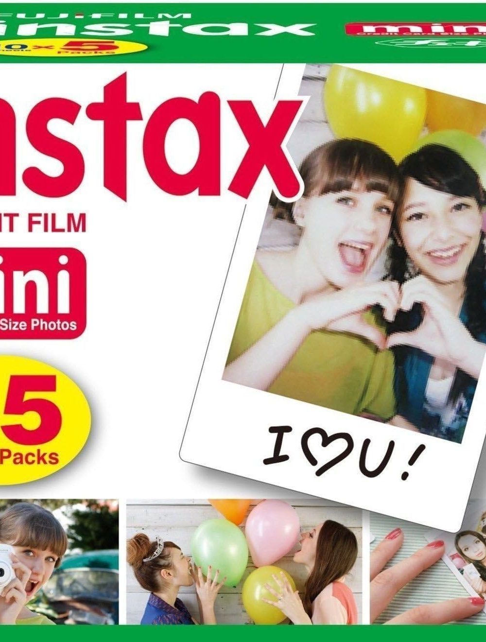Instax Mini Instant Film, 10 Sheets x 5 Packs (Total 50 Shoots) - Image 2