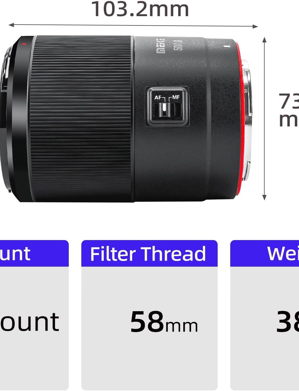 Meike 50mm F1.8 Full Frame STM Auto Focus Prime Lens for Sony E Mount Mirrorless Cameras: A9,A7IV A7III, A7II, A7R3, A7R4,A7C,A7CII A6400,A6700,etc - Image 2