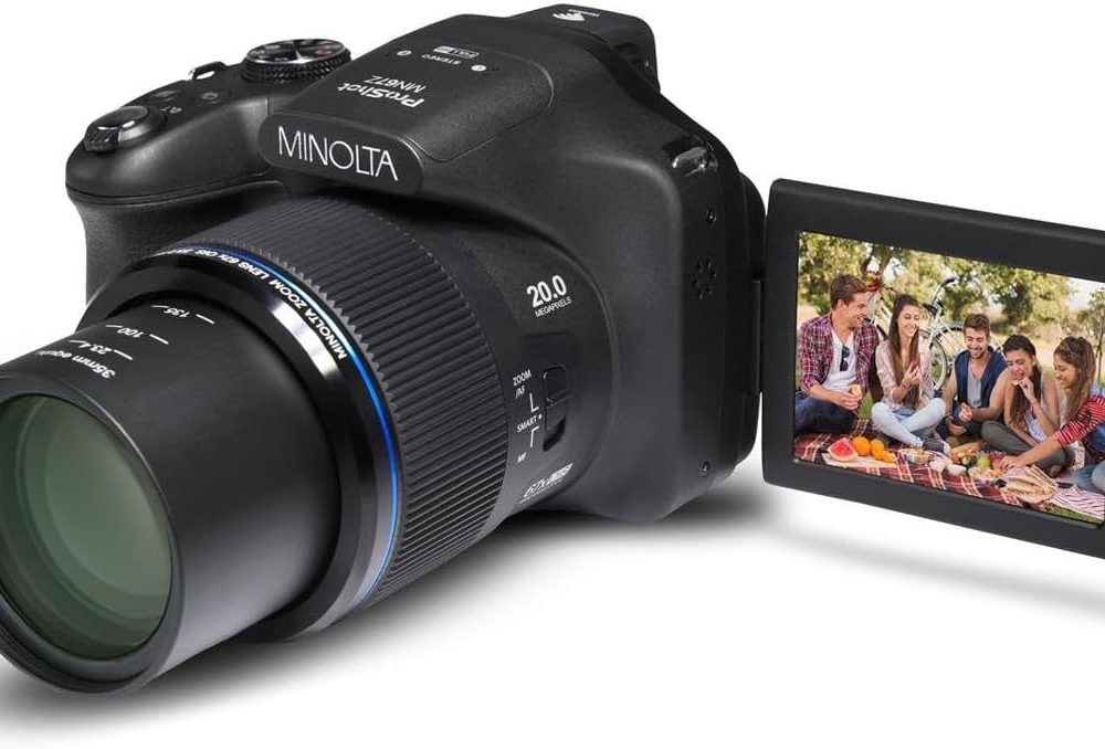Minolta Pro Shot 20MP Digital Camera – 67x Optical Zoom, Full 1080p HD Video, Optical Image Stabilization, Wi-Fi, 3-inch Articulating LCD Screen, 27 Scene Modes – Includes 16GB SD Card (Black) - Image 3