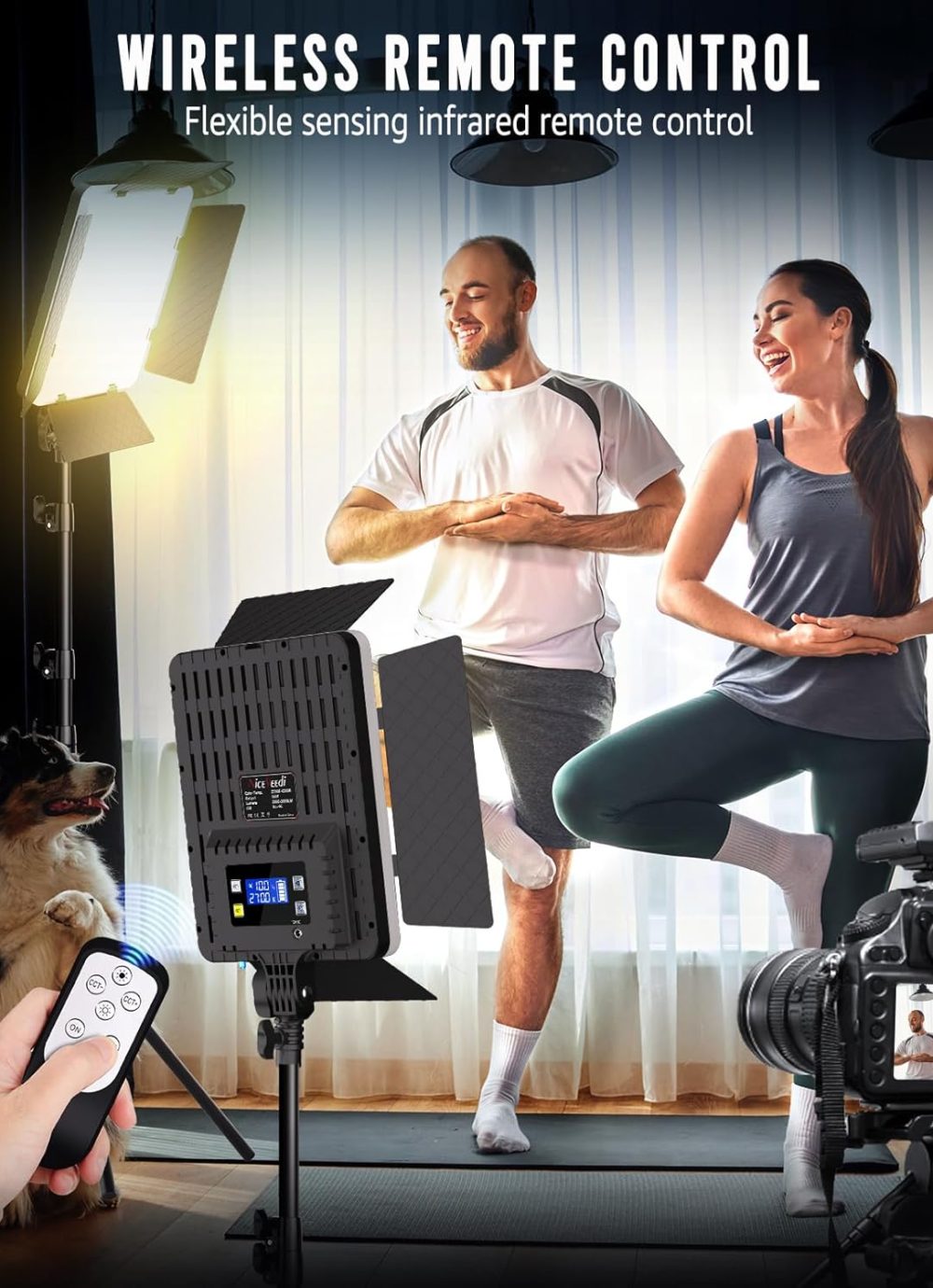 NiceVeedi 2-Pack Photography Lighting Kit, 36W Bi-Color Studio Lights 2700-6500K CRI 95+, Dimmable LED Video Light Kit with Remote Control & 72” Tripod Stand, Lighting for Video Recording/Photography - Image 2